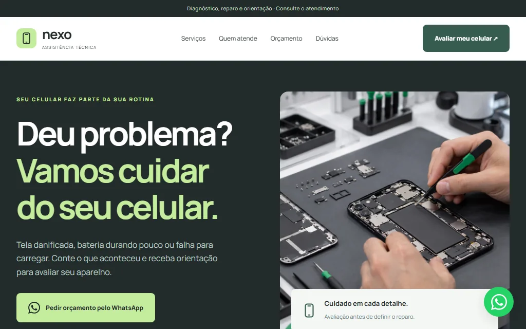 Prévia do site Assistência Técnica em Celular