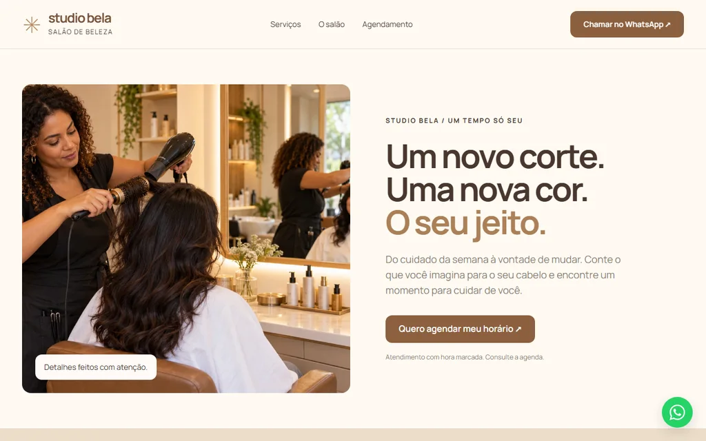 Prévia do modelo de salão de beleza